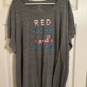 Torrid Gray Slim Fit Tee Size 6